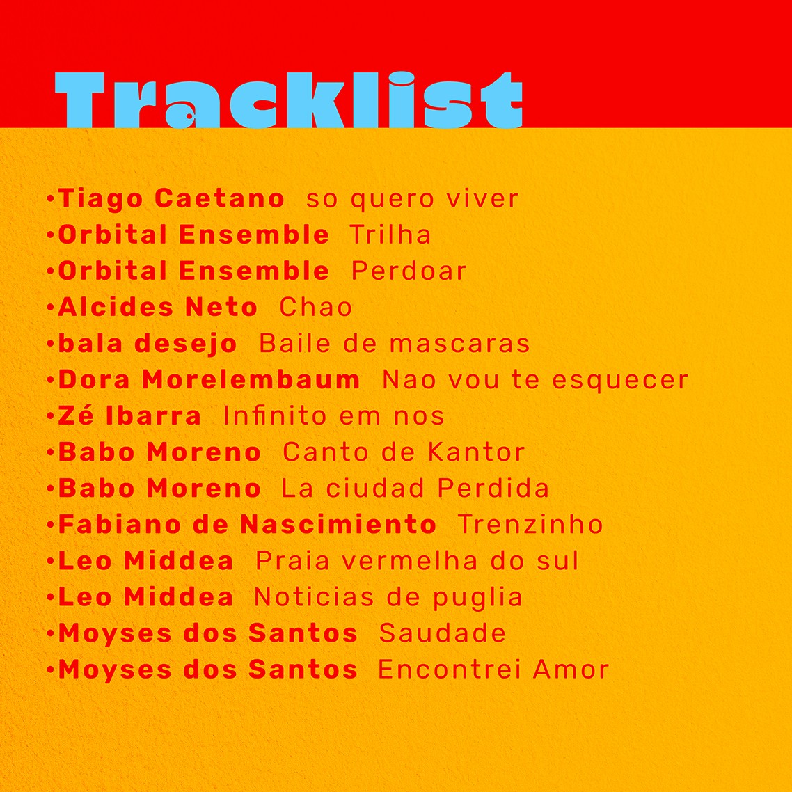 Visuel carré : tracklist de l'émission